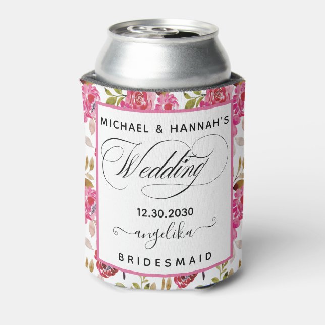 Rafraîchisseur Pour Canette Fleurs Roses Vierges Personnalisées Entourage Tout (Can Dos)