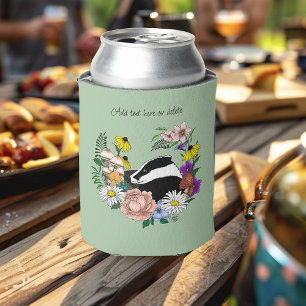 Rafraîchisseur Pour Canette Fleurs sauvages du blaireau des bois Champignons V