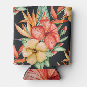 Rafraîchisseur Pour Canette Fleurs tropicales : Aquarelle Vintage Charme.