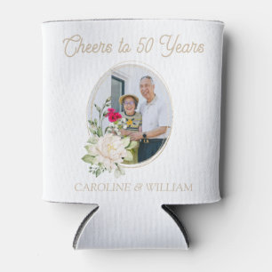 Rafraîchisseur Pour Canette Floral 50e anniversaire Mariage Favor Can Cooler