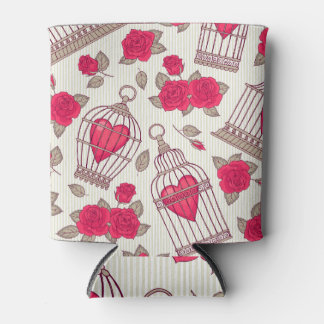 Rafraîchisseur Pour Canette Floral Bird Cages Rose Motif
