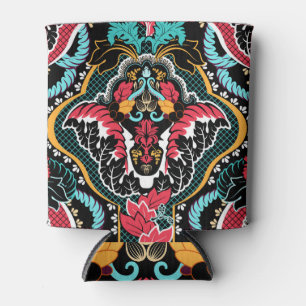 Rafraîchisseur Pour Canette Floral Indien : Papier peint Vintage sans couleur.