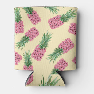 Rafraîchisseur Pour Canette Floral rose ananas Jaune Arrière - plan