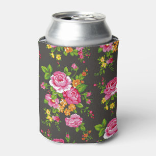 Rafraîchisseur Pour Canette Floral vintage avec les roses roses