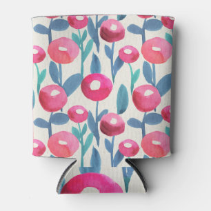 Rafraîchisseur Pour Canette Floraux illustrés à la main : texture aquarelle.