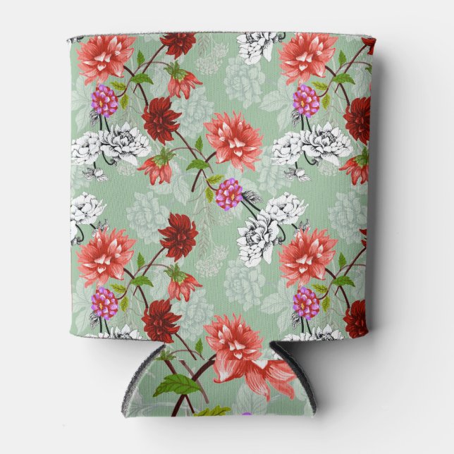 Rafraîchisseur Pour Canette Flore de printemps vert : main tirée (Devant)