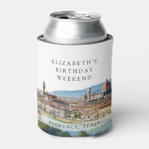 Rafraîchisseur Pour Canette Florence Skyline Aquarelle Anniversaire Week-end
