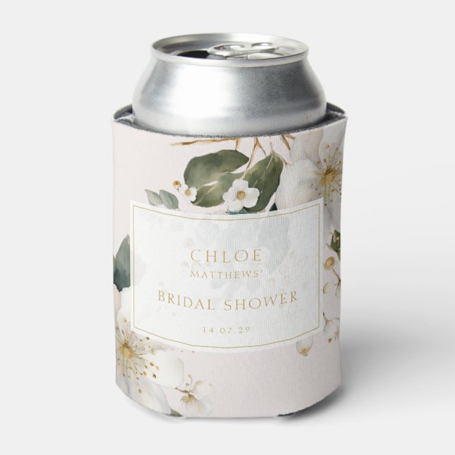 Rafraîchisseur Pour Canette Foliage Floral Aquarelle Douche nuptiale (Can devant)