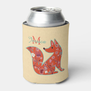 Rafraîchisseur Pour Canette Folk Art Flower Motif Fox personnalisé