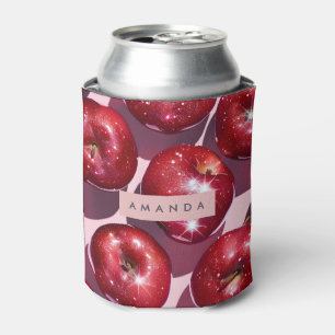 Rafraîchisseur Pour Canette Fond Rose Pomme Rouge Pétillant Personnalisé