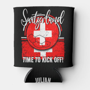 Rafraîchisseur Pour Canette Football Suisse Drapeau, Swiss Sports Fan Soccer