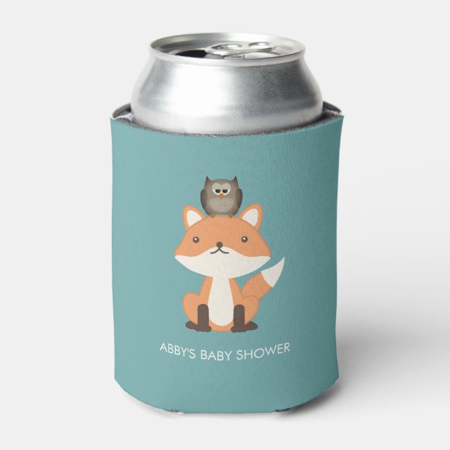 Rafraîchisseur Pour Canette Forêt de renard forestier Baby shower personnalisé (Can devant)