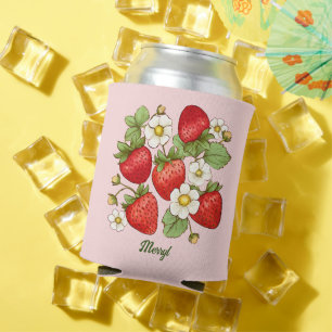 Rafraîchisseur Pour Canette Fraise fruit d'été Nom customisé