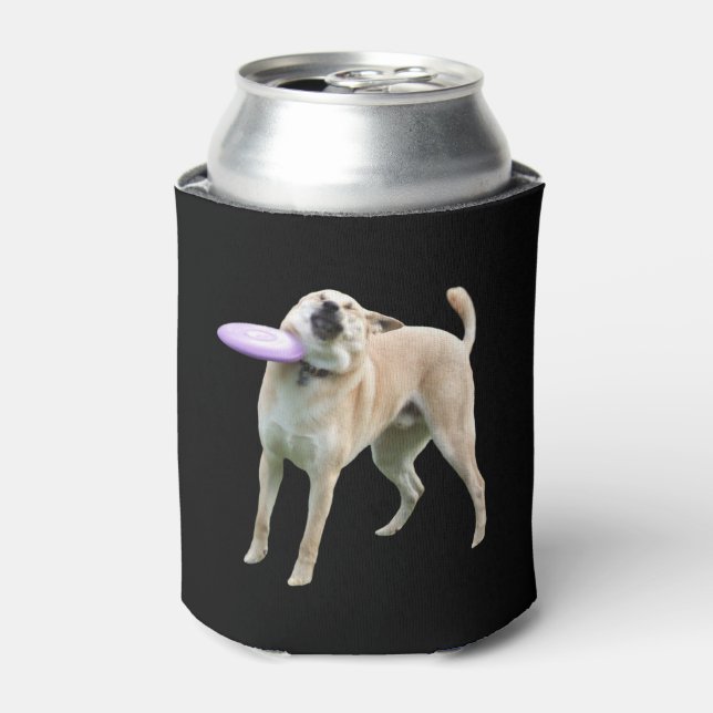 Rafraîchisseur Pour Canette Frisbee Chien mème double face noir (Can devant)