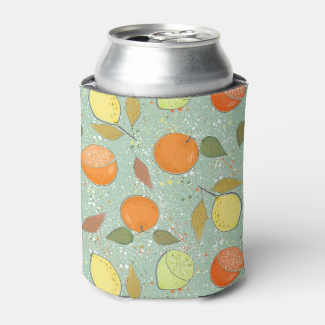 Rafraîchisseur Pour Canette Fruit motif aux citrons, oranges (Can devant)