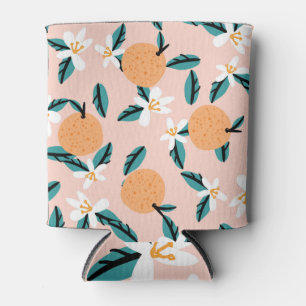 Rafraîchisseur Pour Canette Fruit Orange Fleurs : Motif Vintage