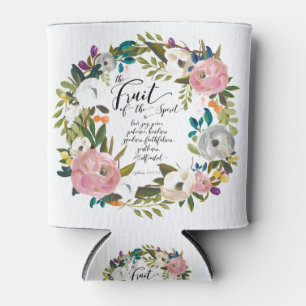 Rafraîchisseur Pour Canette Fruits de l'esprit Aquarelle Florale Wreath