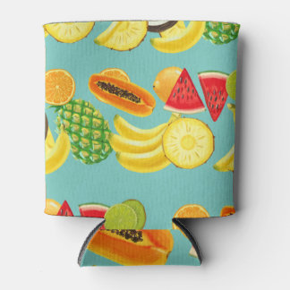 Rafraîchisseur Pour Canette Fruits exotiques, dessinés à la main, motif sans s