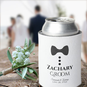 Rafraîchisseur Pour Canette Fun Black Cravate Groom Mariage mousse Can Cooler