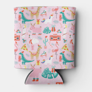 Rafraîchisseur Pour Canette Fun de Noël : Animal Motif sans Seamless.