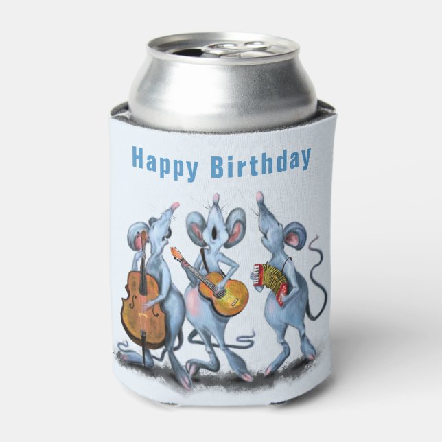 Rafraîchisseur Pour Canette Funky Birthday Can Cooler avec Mouse Music Band (Can devant)