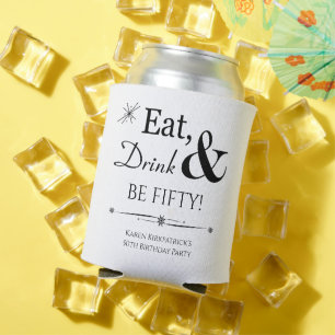 Rafraîchisseur Pour Canette Funky Mange Boire et Be Fifty Retro 50e anniversai