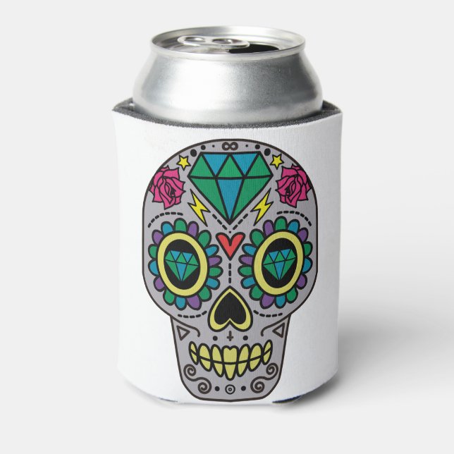 Rafraîchisseur Pour Canette Funky Sugar Skull Design Boho Loo (Can Dos)