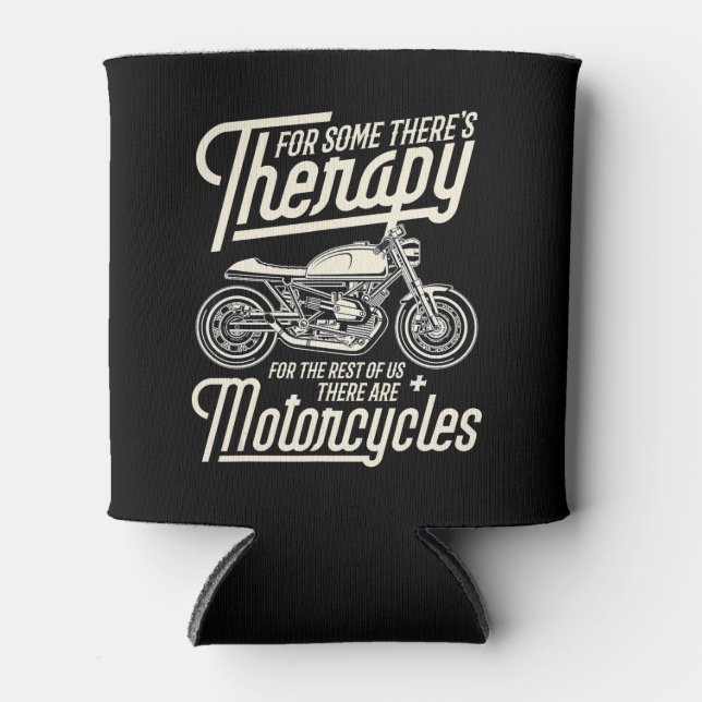 Rafraîchisseur Pour Canette Funny Motorcycle Rider Rapy - Biker Cadeau (Devant)