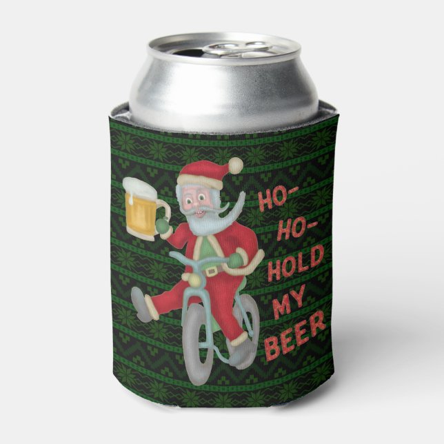 Rafraîchisseur Pour Canette Funny Noël Père Noël Bière Humour Monogrammé (Can devant)