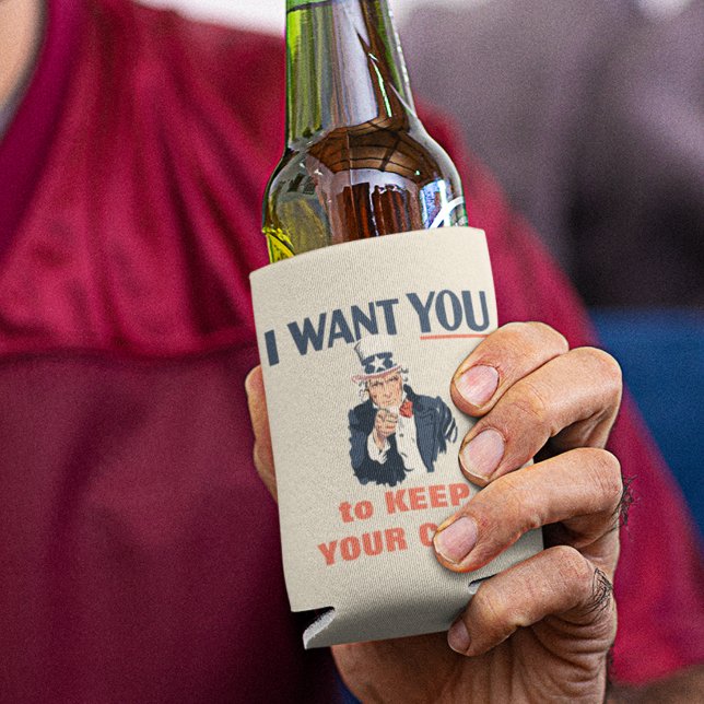 Rafraîchisseur Pour Canette Funny Oncle Sam Patriotic Message personnalisé (Créateur téléchargé)