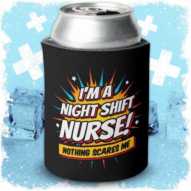Rafraîchisseur Pour Canette Funny Superhero nuit Shift Infirmière Appréciation (Créateur téléchargé)