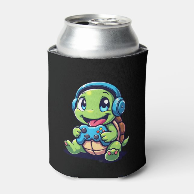 Rafraîchisseur Pour Canette Funny Turtle Gamer Gaming Turtles Video Game (1) (Can devant)