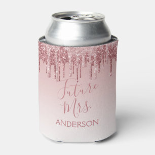 Rafraîchisseur Pour Canette Future Mrs. Rose Gold Blush Rose Pailleté
