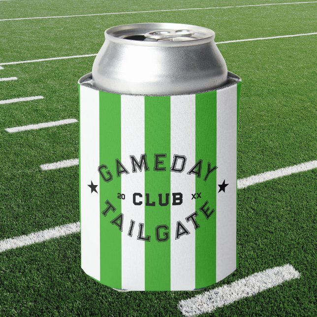 Rafraîchisseur Pour Canette Gameday Tailgate Club Green Stripe Custom Party (Créateur téléchargé)