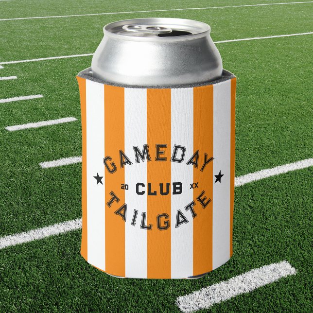 Rafraîchisseur Pour Canette Gameday Tailgate Club Orange Stripe Custom Party (Créateur téléchargé)