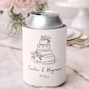 Rafraîchisseur Pour Canette Gâteau de mariage personnalisé à la main en crème