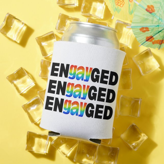 Rafraîchisseur Pour Canette Gay pride moderne mignon EnGAYging Typographie (Été in situ)