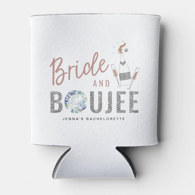 Rafraîchisseur Pour Canette GENNA | Bride et Boujee Rose Gold Bachelorette (Devant)
