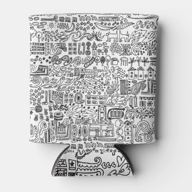 Rafraîchisseur Pour Canette Geo design abstrait motif. (Devant)