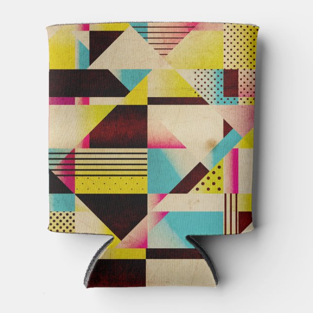 Rafraîchisseur Pour Canette Géométrie rétro : Arrière - plan Motif Abstrait (Devant)