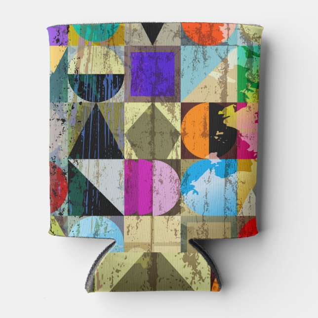 Rafraîchisseur Pour Canette Géométrique Abstraite : contours et échelles (Devant)