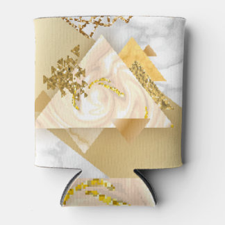 Rafraîchisseur Pour Canette Géométrique dorée : Elégance triangulaire en marbr