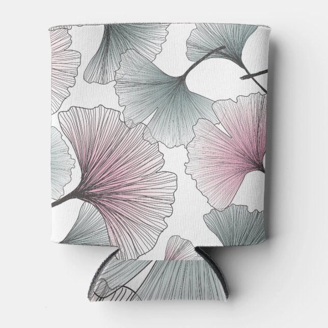 Rafraîchisseur Pour Canette Gingko biloba dessiné à la main. (Devant)