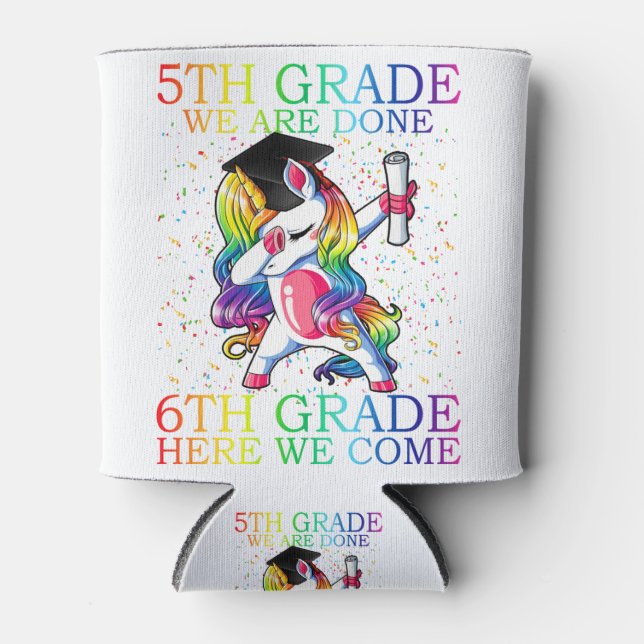 Rafraîchisseur Pour Canette Girls 5e grade Graduation Magique Unicorn Cadeau (Devant)