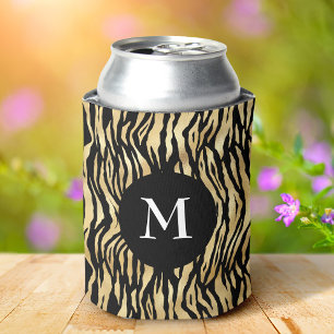 Rafraîchisseur Pour Canette Glam Black Gold Motif Imprimé Animal Monogramme Co