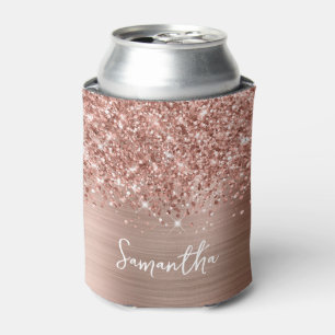 Rafraîchisseur Pour Canette Glitter Rose Gold Glam Nom du script