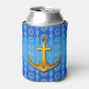 Rafraîchisseur Pour Canette Gold Ancre Blue Cerulean Can Cooler