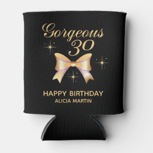 Rafraîchisseur Pour Canette Gold Ribbon Girl Gorgeous 30 Black Joyeux Annivers