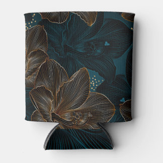 Rafraîchisseur Pour Canette Golden Amaryllis : Vintage Floral de luxe.