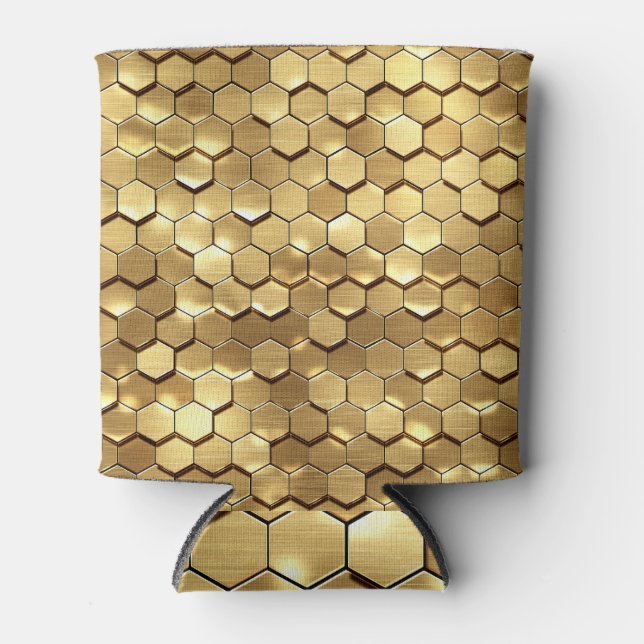 Rafraîchisseur Pour Canette Golden Honeycomb 3D Render Texture (Devant)